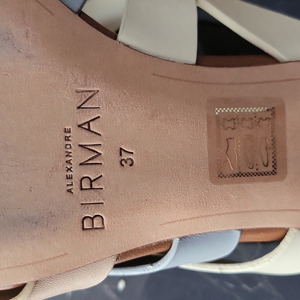 NEW$425 Alexandre Birman Alia Wavy Flat Leather Slip-on Slides Sandals 37 6.5 - Picture 11 of 12